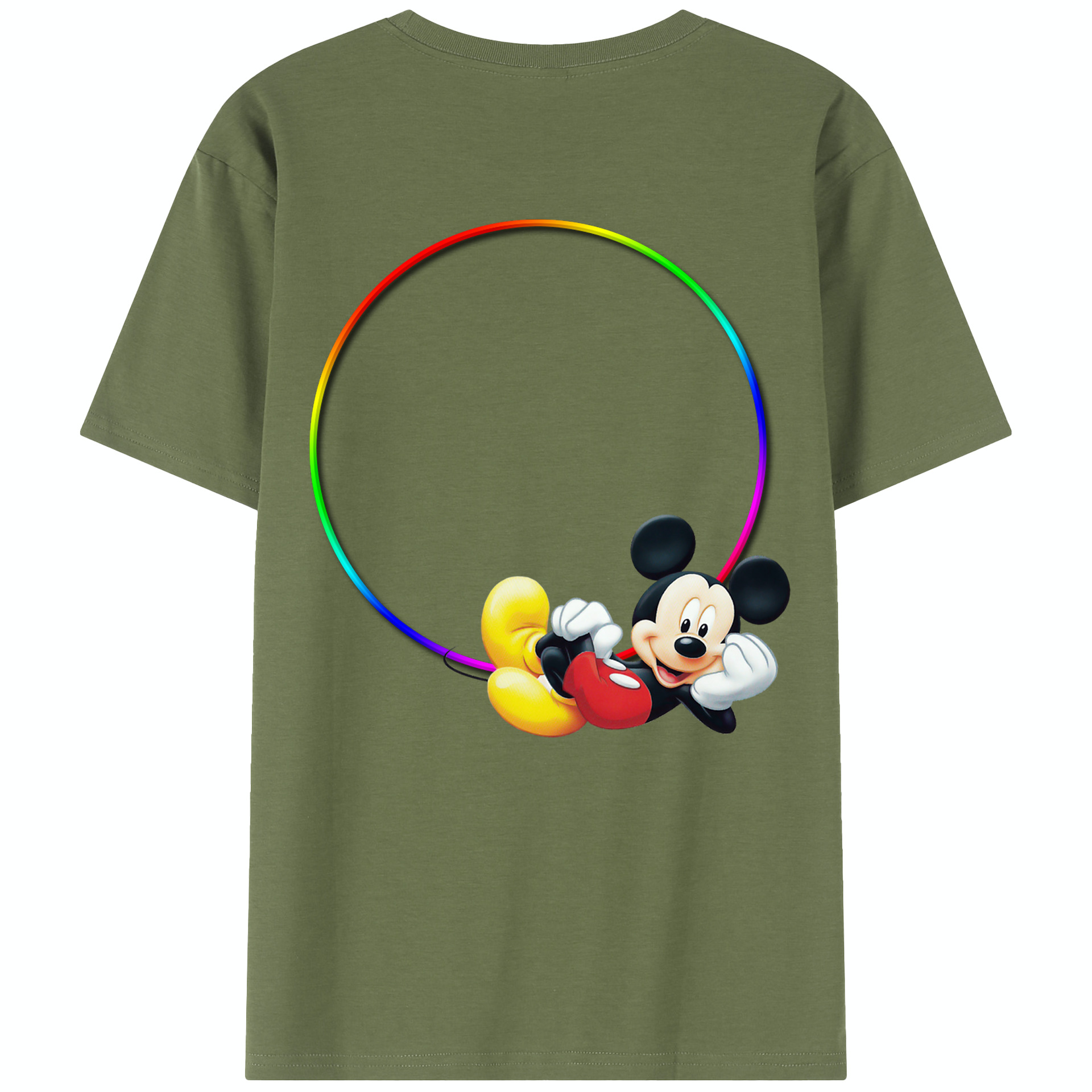 ミッキーマウス Mickey Mouse 綿100％半袖Tシャツ（背面プリント）